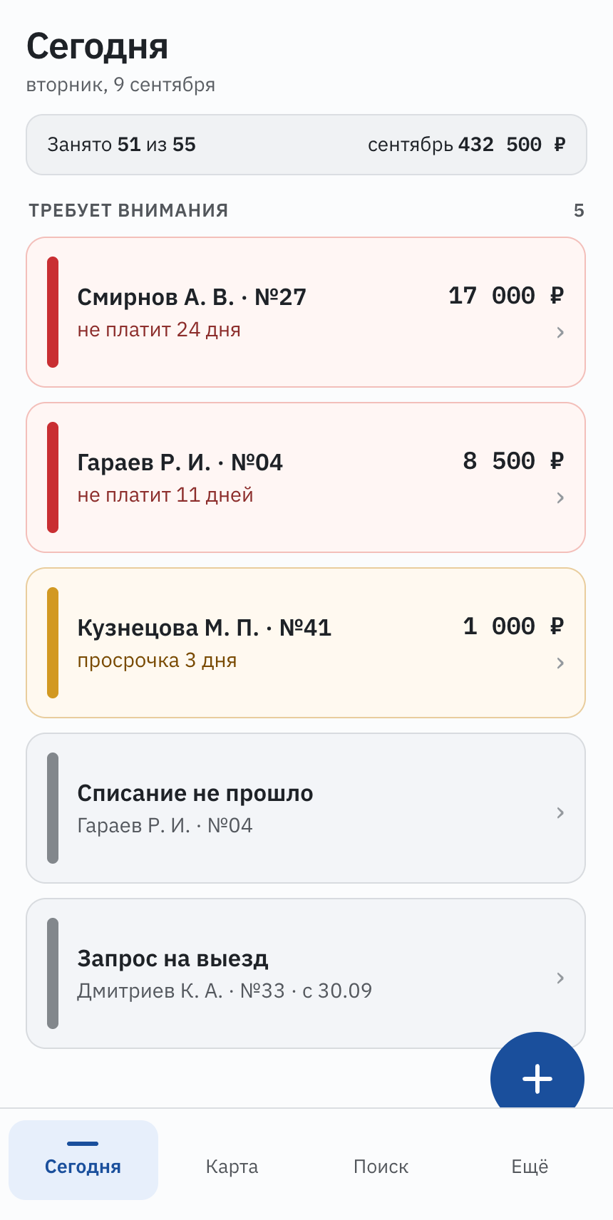 Экран «Сегодня» на телефоне